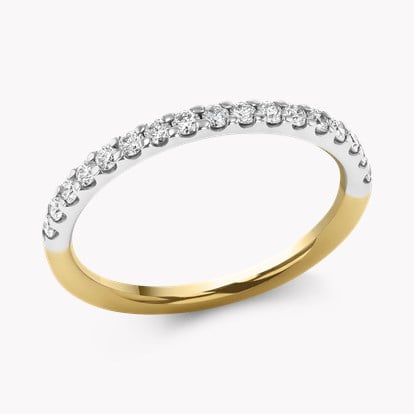 Brilliant Cut 0.33ct Diamond Half Eternity Ring in 18ct Yellow and White Gold