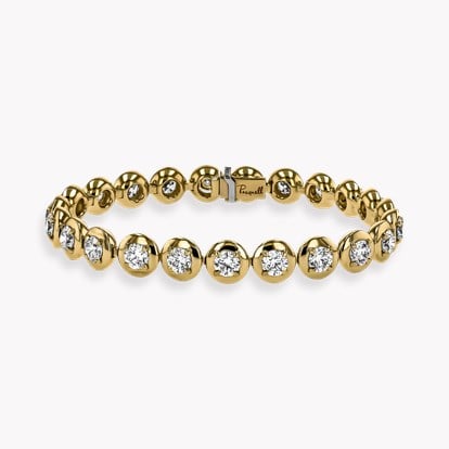 Skimming Stone 7.36ct Diamond Line Bracelet in 18ct Yellow Gold