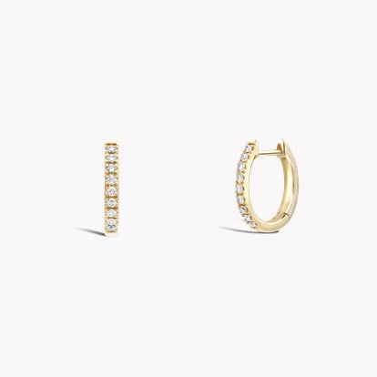 Brilliant Cut Diamond Hoop Earrings 0.21ct in 18ct Yellow Gold