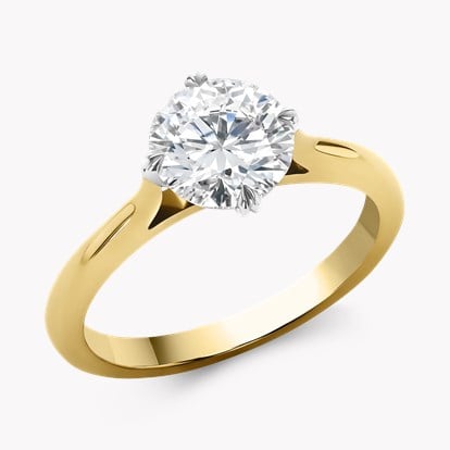 Windsor 1.52ct Diamond Solitaire Ring in 18ct Yellow Gold and Platinum