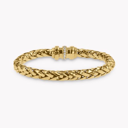 English Chain Bracelet - Pave Setting in 18ct Yellow Gold