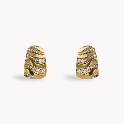 Namibian Dune 1.05cts Diamond Huggie Earrings in 18ct Yellow Gold