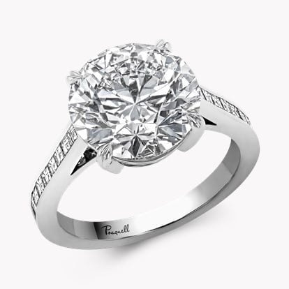 Deco Setting 5.26ct Diamond Solitaire Ring in Platinum