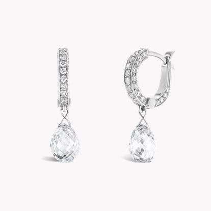 Briolette Diamond Drop Earrings 3.40cts in Platinum