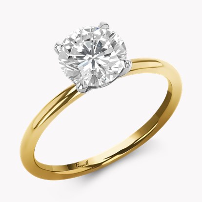 Classic 1.50ct Diamond Solitaire Ring in 18ct Yellow Gold and Platinum