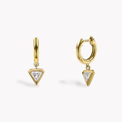 Shield Cut 0.38ct Diamond Drop Earrings in 18ct Yellow Gold