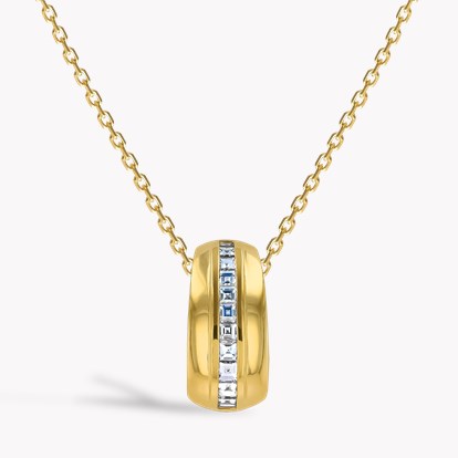 Manhattan 0.24ct Single Row Diamond Pendant in 18ct Yellow Gold