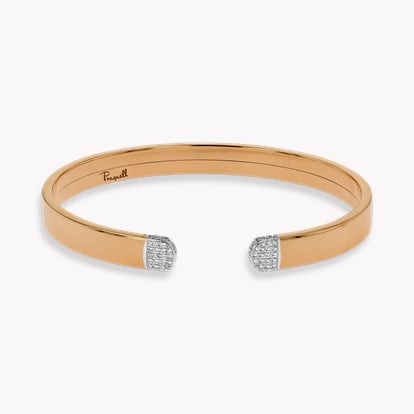 Plain Polished 7mm 0.26ct Diamond Open Bangle in 18ct Rose Gold 0.26ct in 18ct Rose Gold