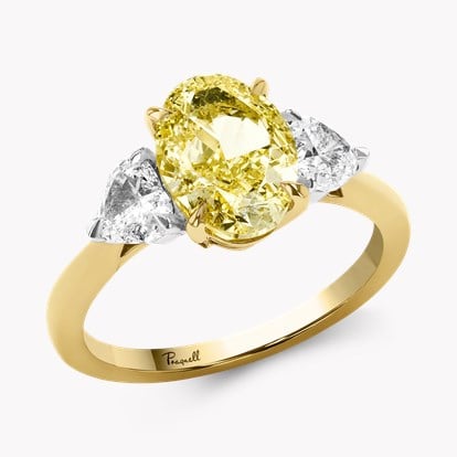 Venus Setting 3.01ct Fancy Yellow Diamond Ring in 18ct Yellow Gold and Platinum