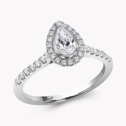 Celestial 0.31ct Pear Shaped Diamond Cluster Ring in Platinum 