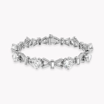 Art Deco Brilliant Cut Diamond Link Bracelet in Platinum