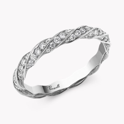 Contemporary Brilliant Cut 0.80ct Twist Eternity Ring in Platinum