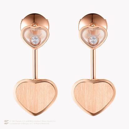 Chopard James Bond 007 Happy Hearts Earrings 0.08ct in 18ct Rose Gold