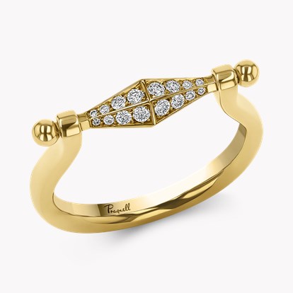 Cleopatra 0.22ct Diamond Swivel Ring in 18ct Yellow Gold