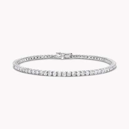 Brilliant Cut Diamond Line Bracelet 3.31ct in 18ct White Gold