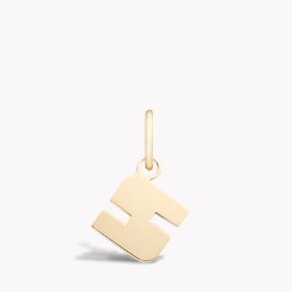 Letter S Pendant Charm in 18ct Yellow Gold