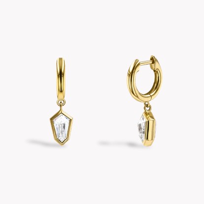 RockChic 1.22ct Inverted Kite Diamond Hoop Earrings in 18ct Yellow Gold