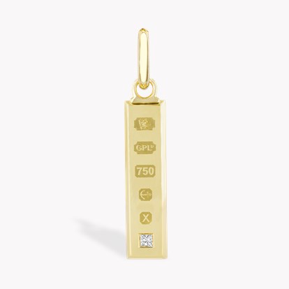 Long Ingot Pendant 0.17ct in 18ct Yellow Gold