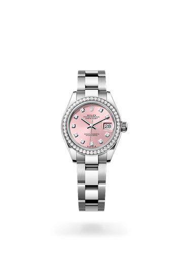 Rolex Lady-Datejust Oyster, 28 mm, Oystersteel, white gold and diamonds