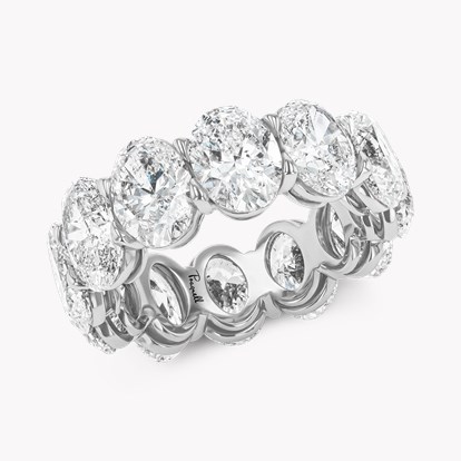 Oval Cut 12.06ct Diamond Full Eternity Ring in 18ct White Gold