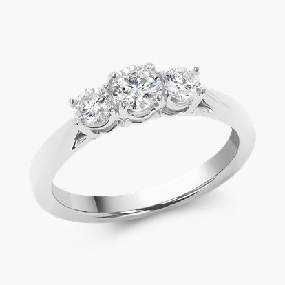 Trilogy 0.62ct Diamond Three Stone Ring in Platinum