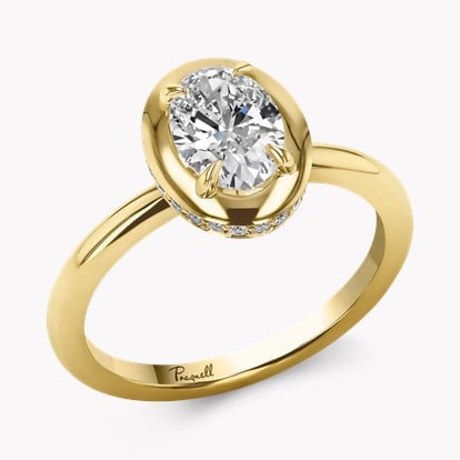 Skimming Stone 1.01ct Oval Diamond Solitaire Ring in 18ct Yellow Gold