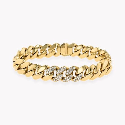 Fusion Polished Curb Link Bracelet (21cm) in 18ct Yellow Gold ...