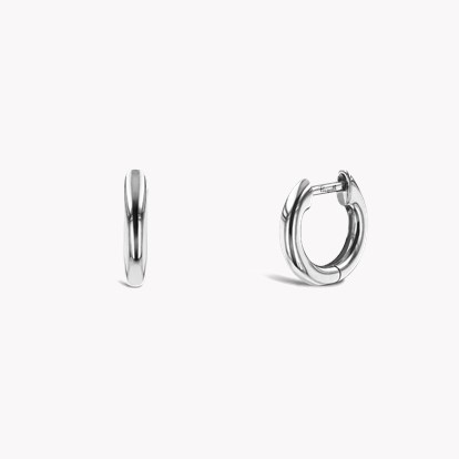 Small Hoop Earrings 15mm in 18ct White Gold