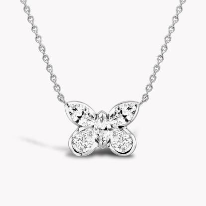 Butterfly Diamond Pendant 1.04ct in White Gold