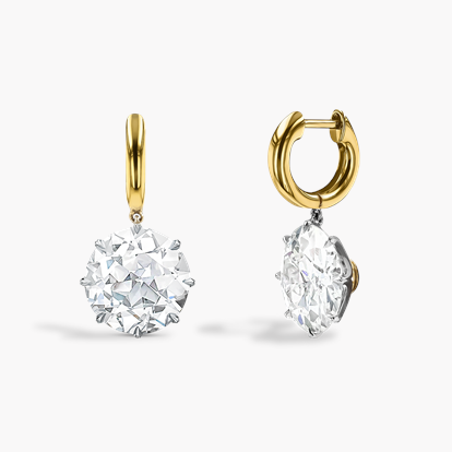 Masterpiece 10.95ct Diamond Drop Earrings in Platinum & Yellow Gold
