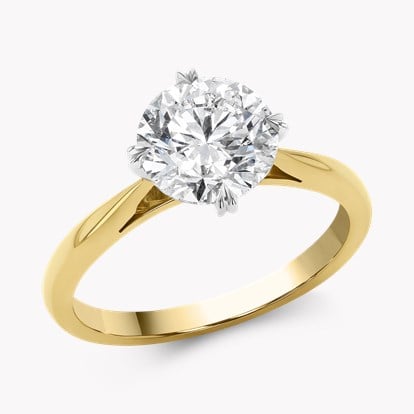 Windsor 2.00ct Diamond Solitaire Ring in 18ct Yellow Gold and Platinum