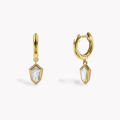 Kite Cut 0.59ct Diamond Drop Earrings in 18ct Yellow Gold