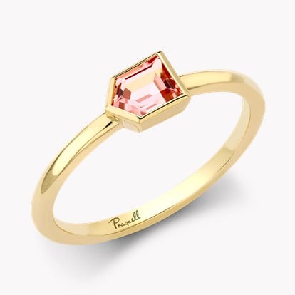 Lady Garden 0.42ct Pink Tourmaline Solitaire Ring in 18ct Yellow Gold