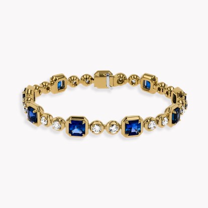 Masterpiece Skimming Stone 12.40ct Sapphire and Diamond Bracelet in 18ct Yellow Gold