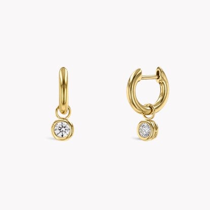 Sundance Diamond Drop Hoop Earrings 0.41ct in 18ct Yellow Gold