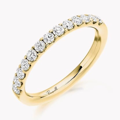 Brilliant Cut 0.33ct Diamond Half Eternity Ring in 18ct Yellow Gold