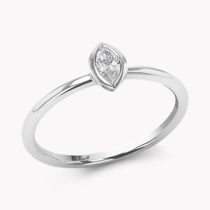 Skinny B Marquise Cut Diamond Ring 0.17ct in White Gold