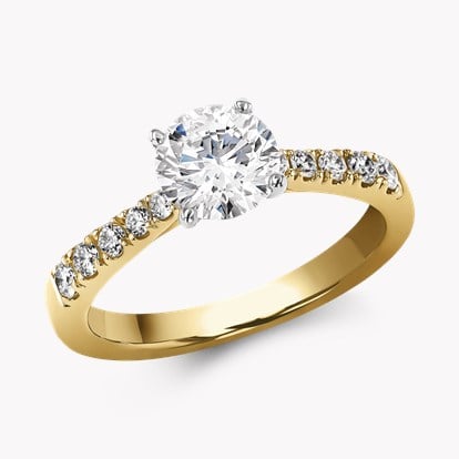 Celestial 1.01ct Diamond Solitaire Ring - 2.7mm Width in 18ct Yellow Gold and Platinum