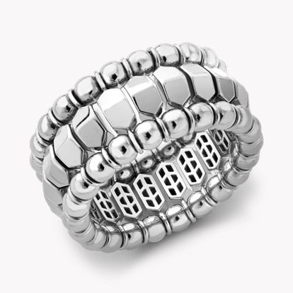 Bohemia Peaked Expandable Three Row Ring in 18ct White Gold