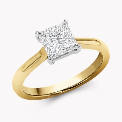 1.70ct Diamond Solitaire Ring Yellow Gold and Platinum Gaia Setting