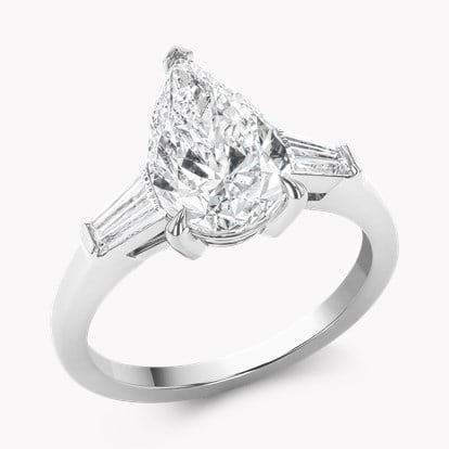 Regency Pear Cut 2.52ct Diamond Solitaire Ring in Platinum 