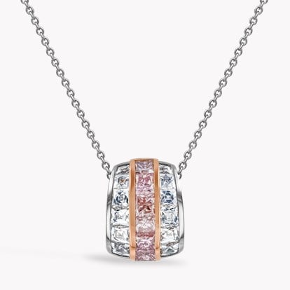 Manhattan 1.51ct Diamond and Pink Diamond Pendant in Platinum and 18ct Rose Gold