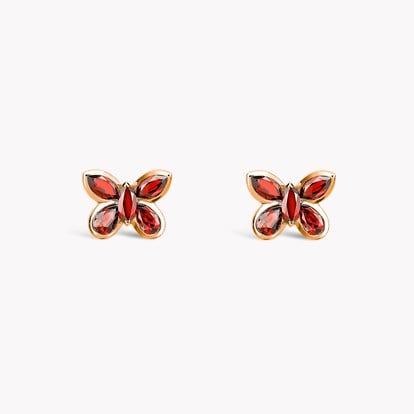 Butterfly Ruby Stud Earrings 1.30ct in Rose Gold