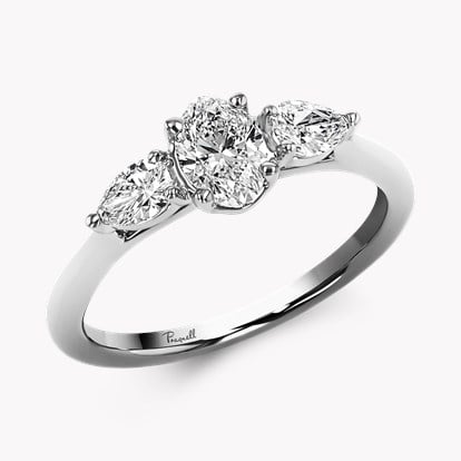 Oval Cut 0.50ct Diamond Ring - 2mm Width 0.50ct in Platinum