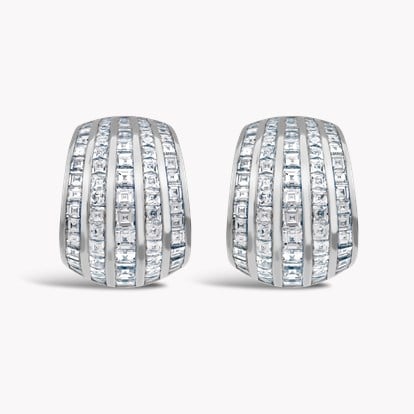 Manhattan Classic Huggie Earrings 2.44ct in 18ct White Gold