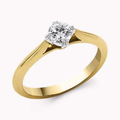 Windsor 0.41ct Diamond Solitaire Ring in 18ct Yellow Gold and Platinum