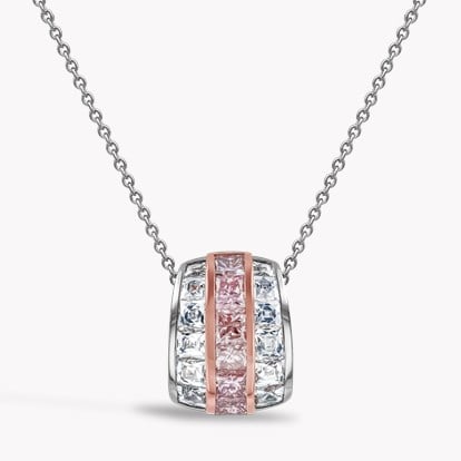 Manhattan 1.51ct Diamond and Pink Diamond Pendant in Platinum and 18ct Rose Gold