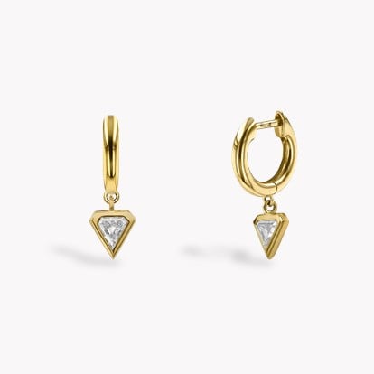 Shield Cut 0.345ct Diamond Drop Earrings in 18ct Yellow Gold