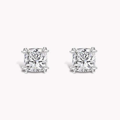 Windsor 1.51ct Cushion Cut Diamond Stud Earrings in 18ct White Gold