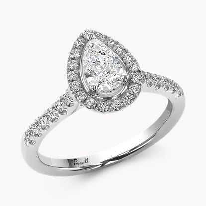 Celestial 0.50ct Pear Shaped Diamond Cluster Ring in Platinum